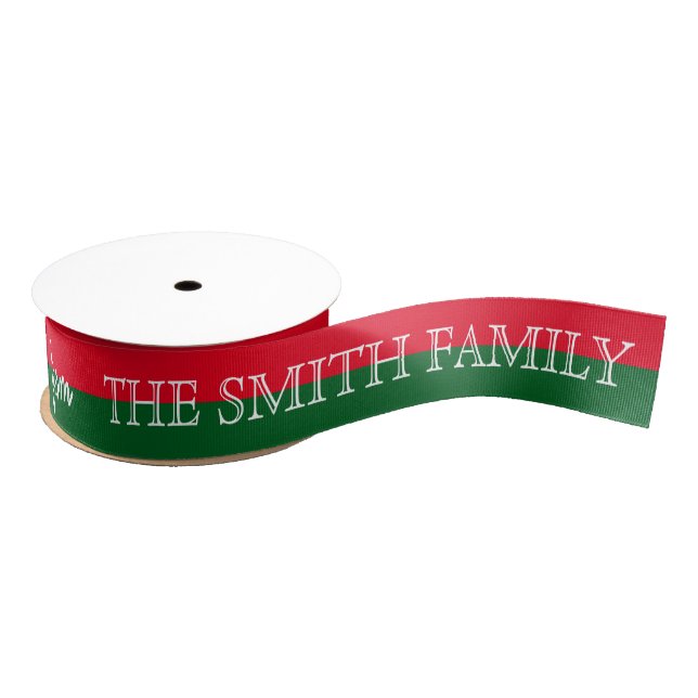 Personalized Customized Merry Christmas Grosgrain Ribbon (Spool)