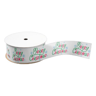Personalized Customized Merry Christmas Grosgrain  Ribbon
