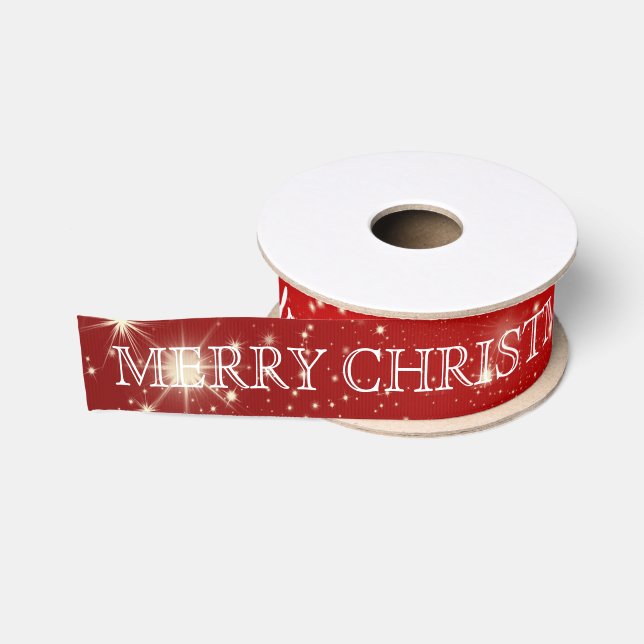 Personalized Customized Merry Christmas Grosgrain Ribbon (Spool)