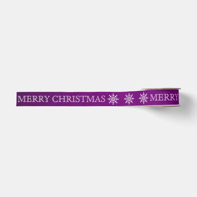 Personalized Customized Merry Christmas Grosgrain Ribbon (Front)