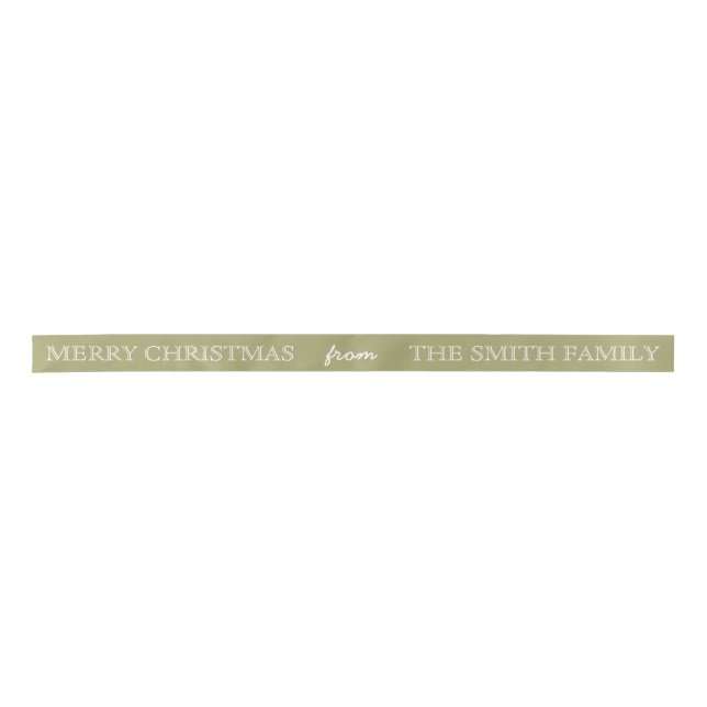 Personalized Customized Merry Christmas Grosgrain  Satin Ribbon (Front)