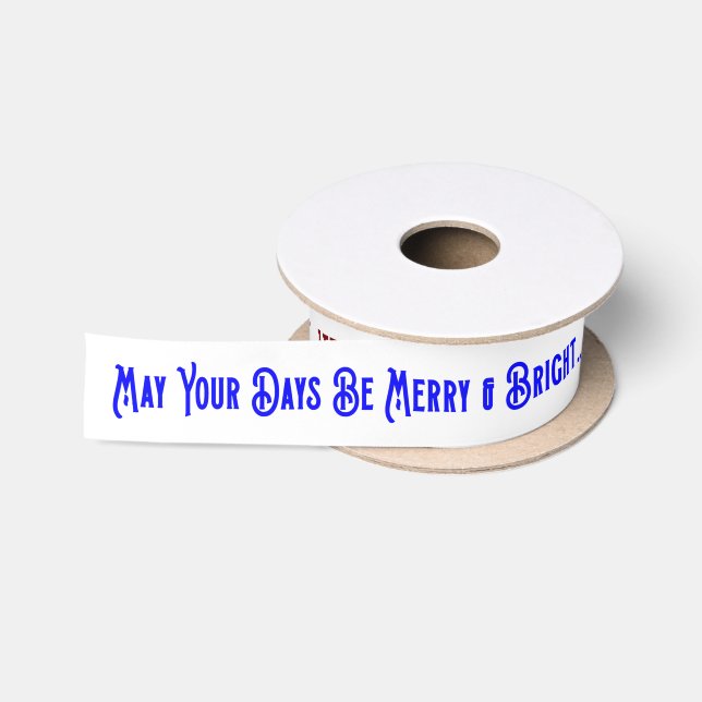 Personalized Customized Merry Christmas Satin Ribbon (Spool)