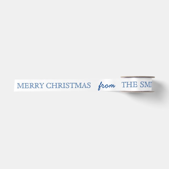 Personalized Customized Merry Christmas Satin Ribbon (Front)