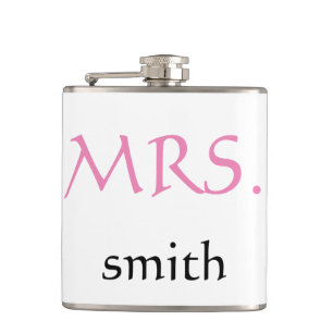 Personalized customized Mrs. Wedding Bride Hip Flask