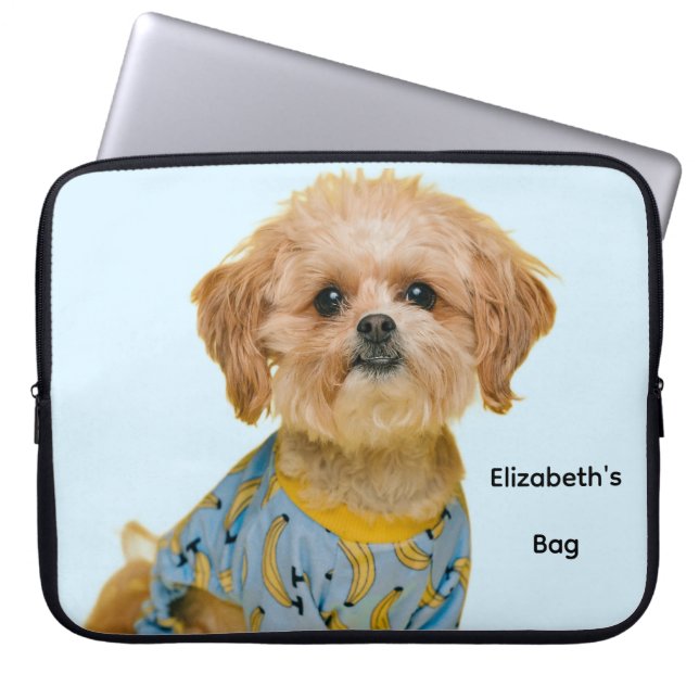 Personalized Cut Dog Pattern Laptop Sleeve (Front)