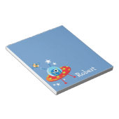 Personalized Cute Alien Spaceship Notepad (Angled)
