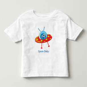 Personalized Cute Alien Spaceship Toddler T-shirt