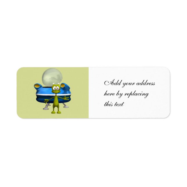 Personalized Cute Alien UFO Space Cartoon (Front)
