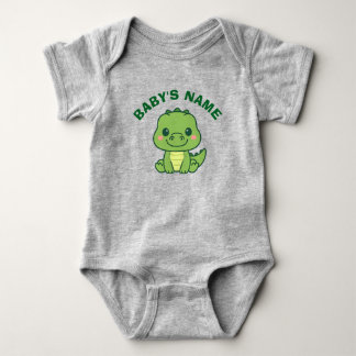 Personalized Cute Alligator Baby Bodysuit