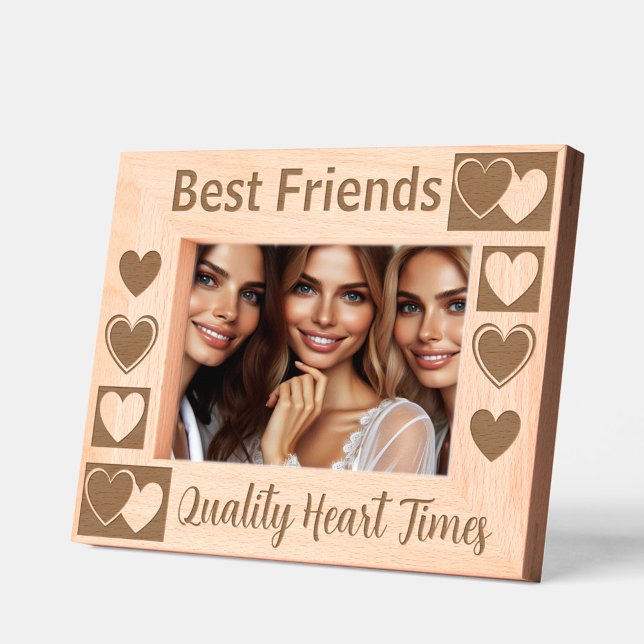 Personalized Cute and Elegant Heart Artworks Etched Frames (Friends with Heart)