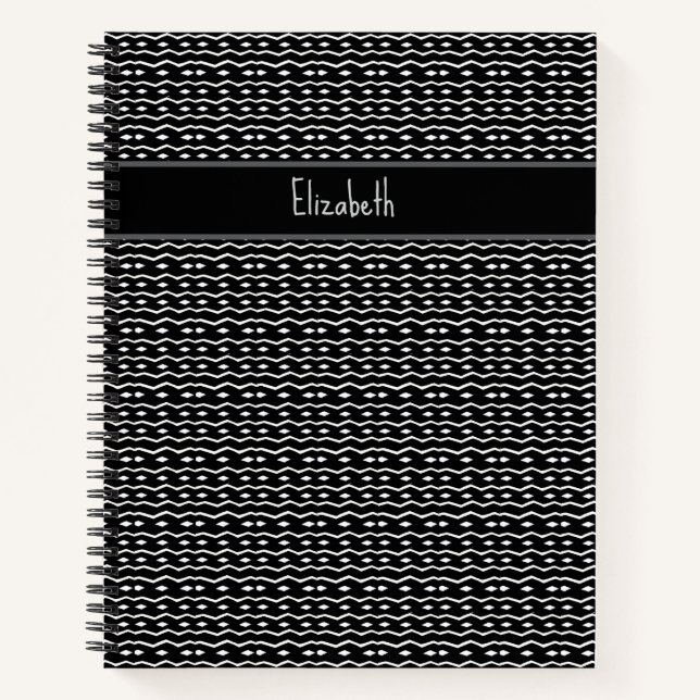 Personalized, Cute and Elegant Zebra Pattern Notebook (Front)