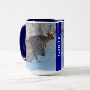 Personalized Cute and Happy Quokkas on the Beach Mug