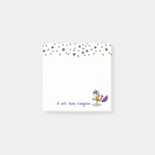 Personalized Cute and Simple Floral Unicorn Post-it Notes