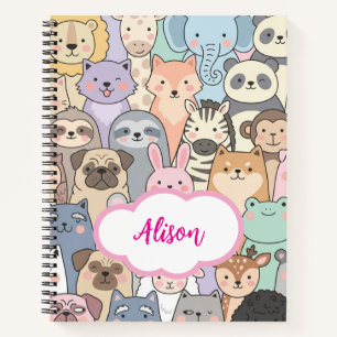 Personalized Cute Animal Cartoon Pattern Notebook