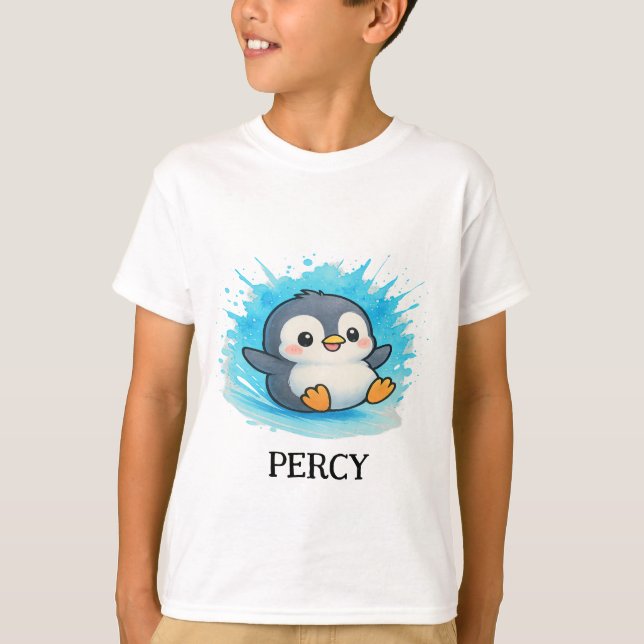 Personalized Cute Animal Tee - Kids T-Shirt Percy  (Front)
