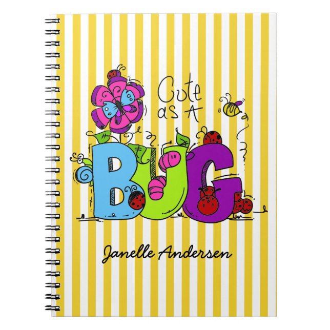Personalized Cute as a Bug Journal (Front)