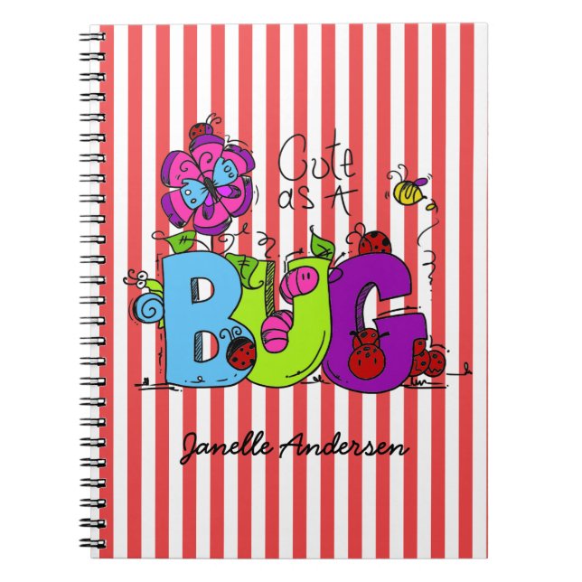 Personalized Cute as a Bug Journal (Front)