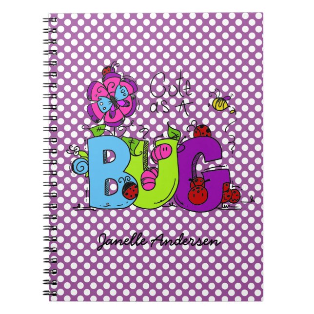 Personalized Cute as a Bug Journal (Front)