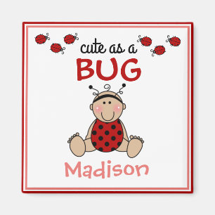 Personalized Cute as a Bug-Ladybug Magnet