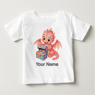 Personalized Cute Baby Dragon Treasure Box Toddler T-Shirt