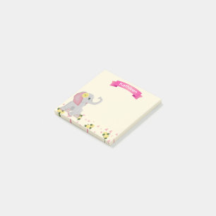 Personalized Cute Baby Elephant Baby Shower Favour Post-it Notes