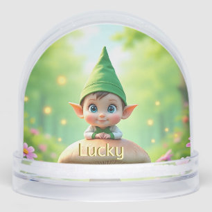 Personalized Cute Baby Elf Snow Globe 
