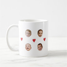 Personalized Cute Baby Face 4 Photos Mug