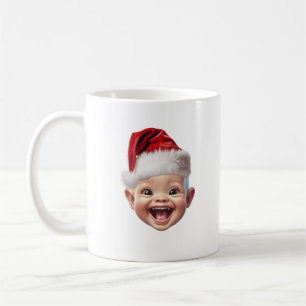 Personalized Cute Baby Face Photo Funny Christmas Coffee Mug