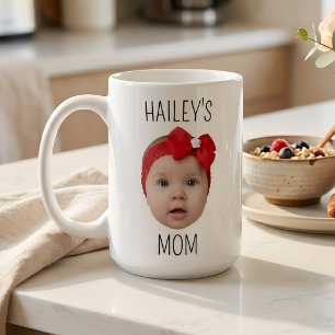 Personalized Cute Baby Face Photo Mom Coffee Mug