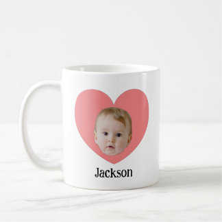 Personalized Cute Baby Face With Heart Mug