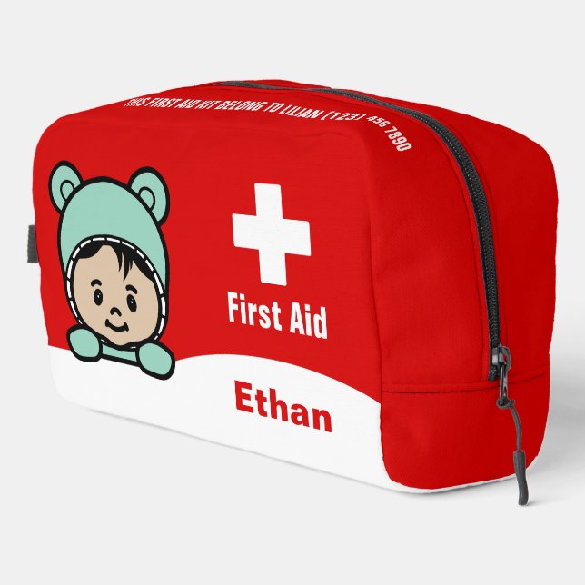 Personalized Cute Baby First Aid Kit Bag (Right Corner)