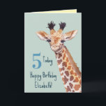 Personalized Cute Baby Giraffe Birthday  Card<br><div class="desc">Cute baby giraffe illustration birthday card. Customizable!</div>