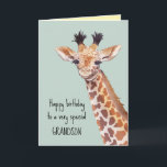 Personalized Cute Baby Giraffe Birthday  Card<br><div class="desc">Cute baby giraffe illustration birthday card. Customizable!</div>