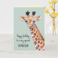 Personalized Cute Baby Giraffe Birthday