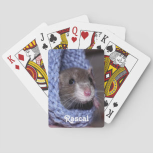 Personalized Cute Baby Pet Rat Playing Cards