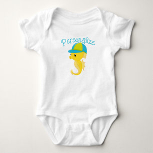 Personalized Cute Baby Seahorse Baby Shower Gift Bodysuit
