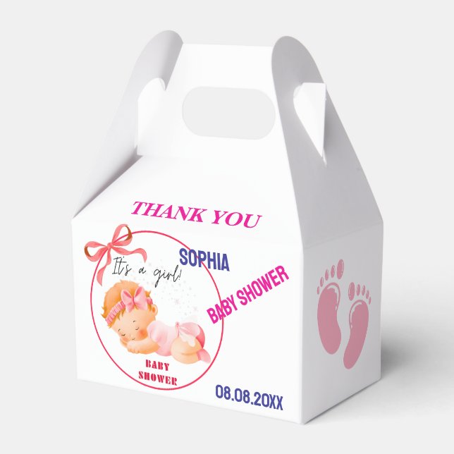 Personalized Cute Baby Shower  Favour Boxes (Front Side)