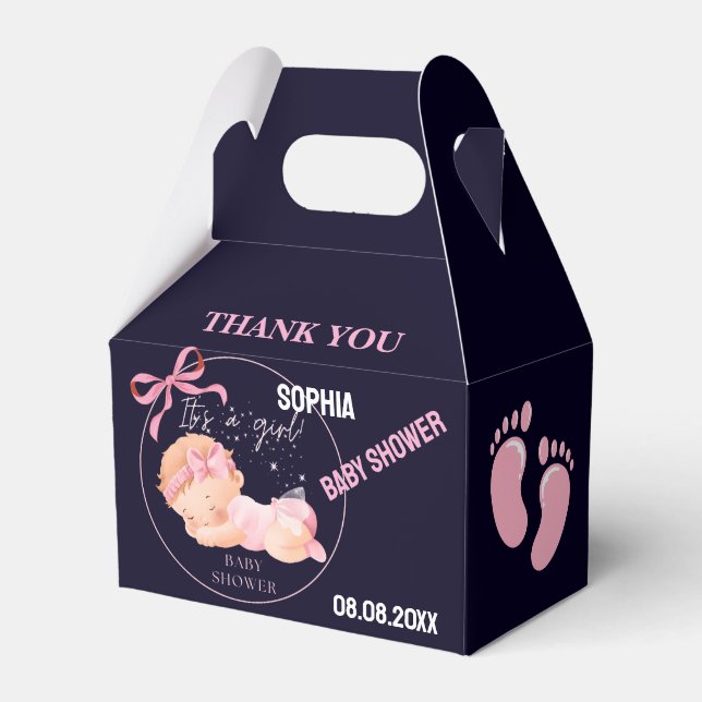 Personalized Cute Baby Shower  Favour Boxes (Front Side)