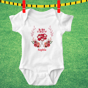 Personalized Cute Baby Shower Floral Pattern Bodysuit