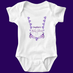 Personalized Cute Baby Shower Floral Pattern Bodysuit