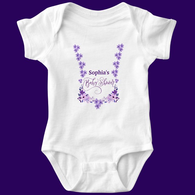 Personalized Cute Baby Shower Floral Pattern Bodysuit (Creator Uploaded)