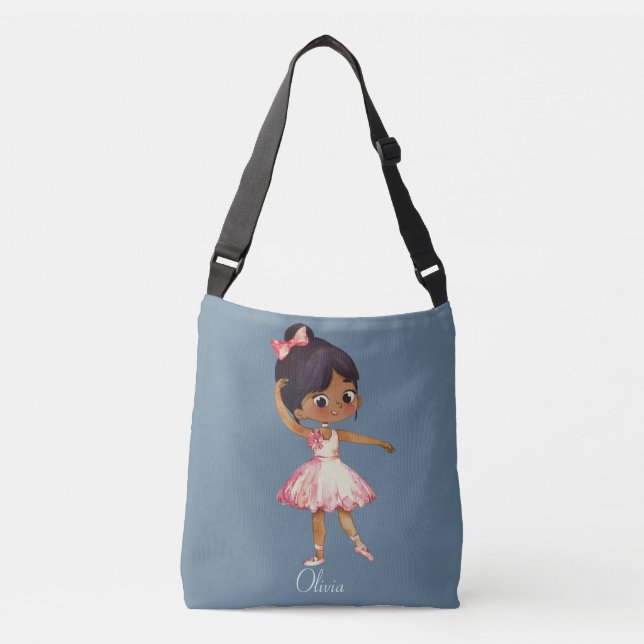 Personalized Cute Ballet Dancer Crossbody Bag (Front)