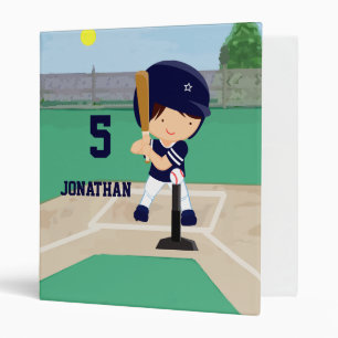 Personalized Cute Baseball cartoon player Binder