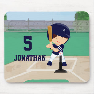 Personalized Cute Baseball cartoon player Mouse Pad