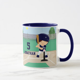 Personalized Cute Baseball cartoon player Mug