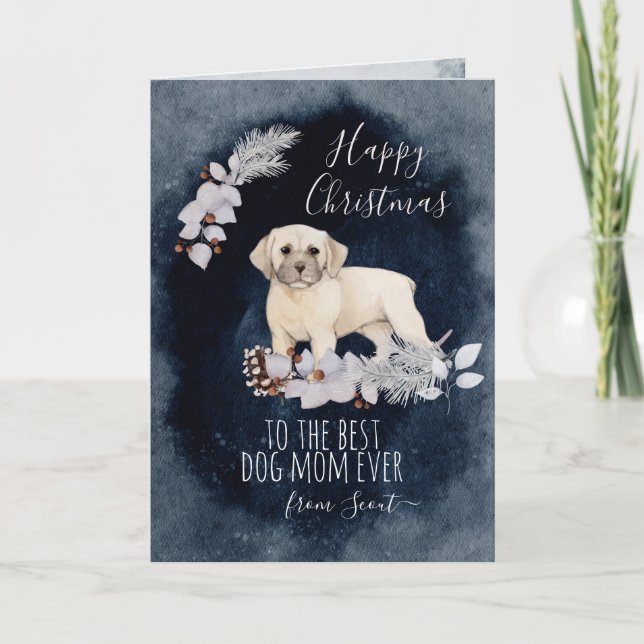 Personalized Cute Beabull Mom Christmas  Holiday Card (Front)