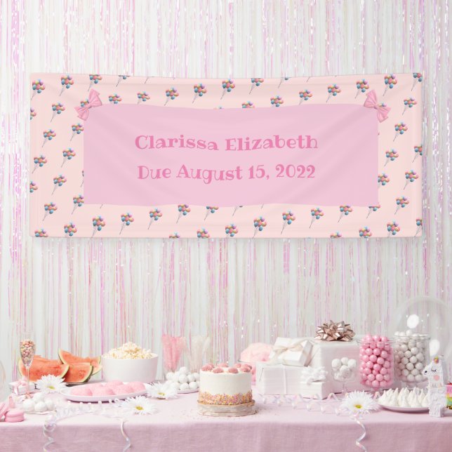 Personalized Cute Bear and Balloons    Banner (Party)