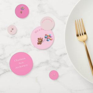 Personalized Cute Bear and Balloons  Confetti