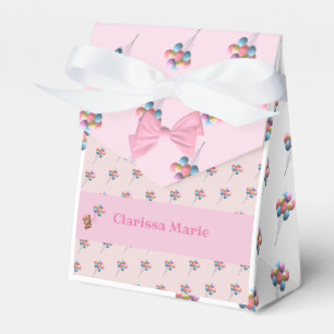 Personalized Cute Bear and Balloons   Favor Box