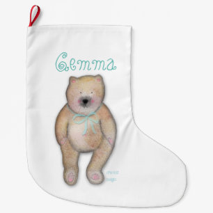 Personalized cute bear Christmas Stocking